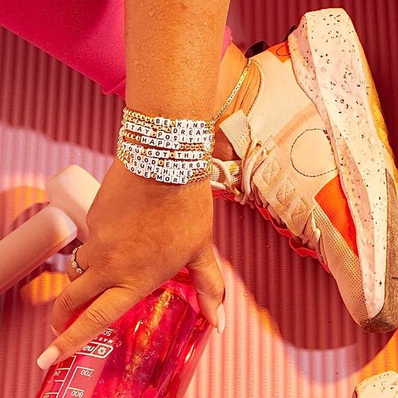 NWT Little Words Project 14k Gold Waterproof ‘You Got This’ Beaded Bracelet S/M - Picture 4 of 16